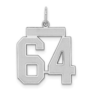 Sterling Silver, Jersey Collection, Medium Number 64 Pendant